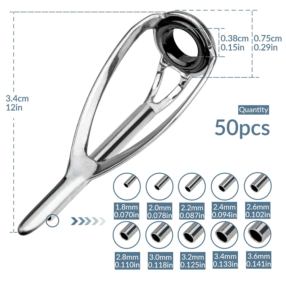 Fishing Rod Guide Replacement - Thkfish 50 pçs guia de vara