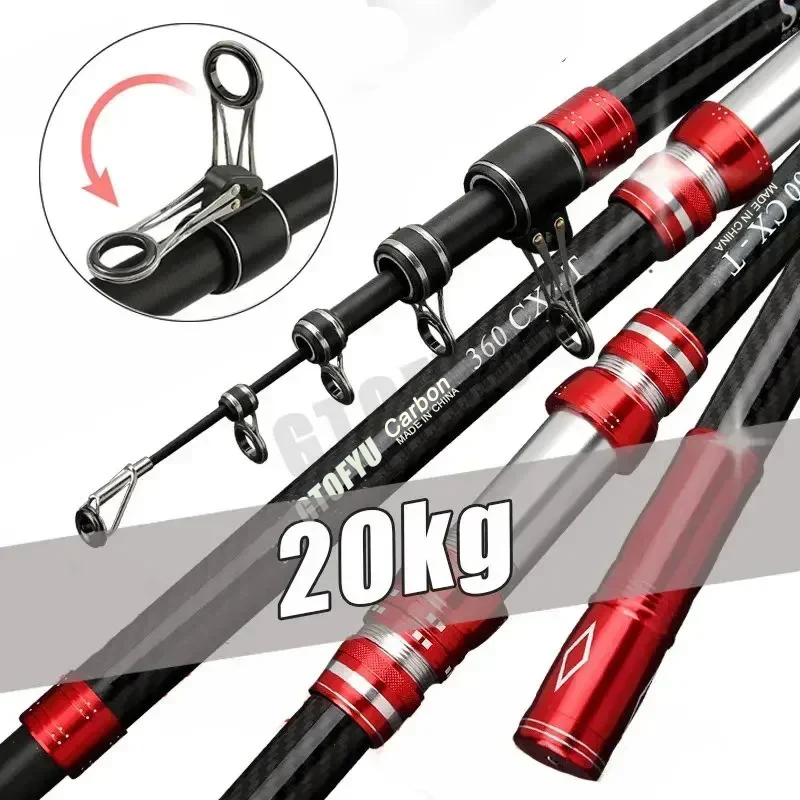 Fishing Rod Surf - Vara de pesca telescópica, 2.7m, 3.0m,
